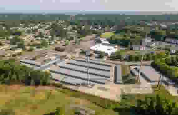 Aerial shot of Storage Facility backside