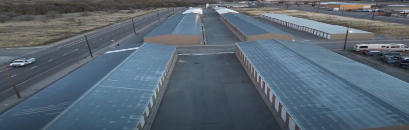 Drone footage of an affordable and clean storage facility in Pocatello Idaho