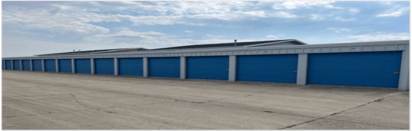 Front view of drive up units of Advanced Storage Solutions