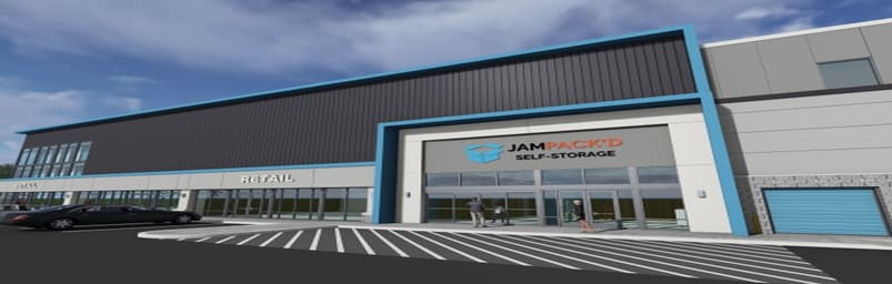 Aerial view of storage units at self storage rental facility JamPack’d Self Storage, 1120 Blueridge Dr, Alcoa, TN, 37701