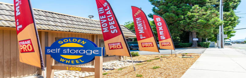 Image of StoragePRO signs and Golden Wheel Self Storage