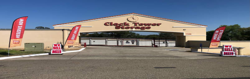 Image of Front Gated Security Entrance Of Clock Town Self Storage - Folsom, CA