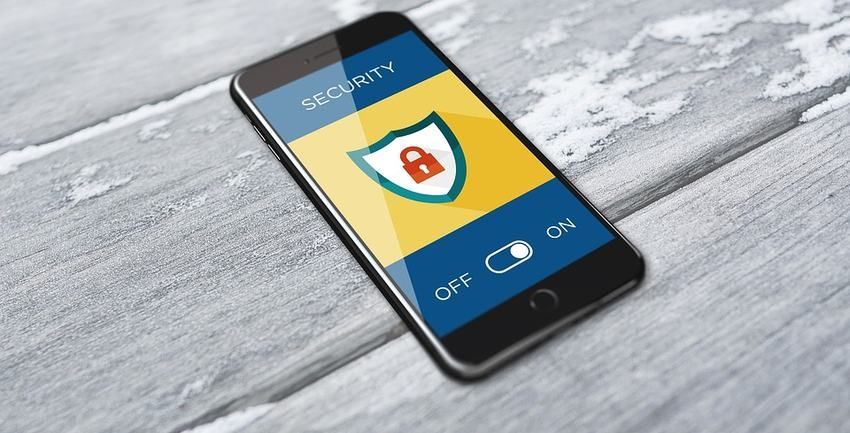 a mobile displaying a security button of storage units