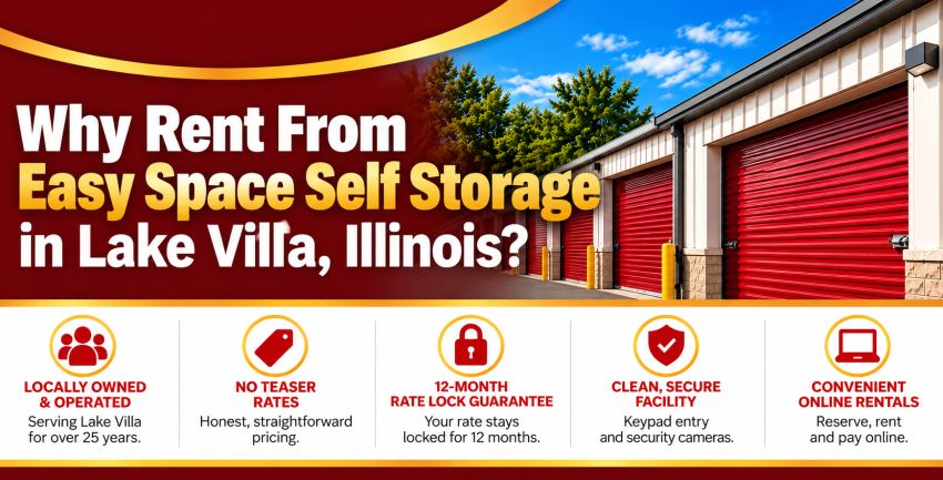Easy Space Self Storage in Lake Villa IL - locally owned storage with 12-month rate lock guarantee