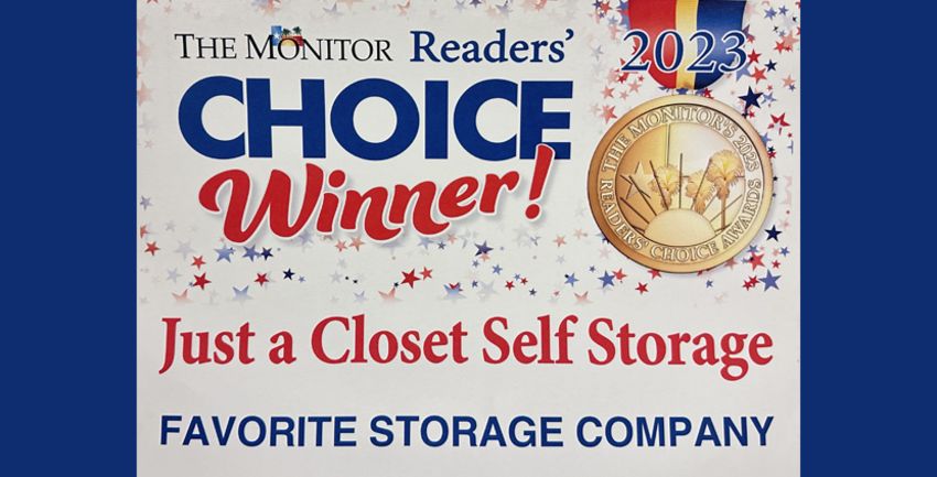 Just A Closet Selected for The Monitor Reader's Choice