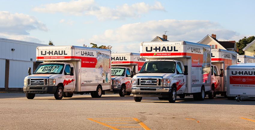 U-Haul Moving Trucks Parked