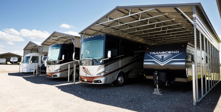Covered RV storage in Park City KS at Store In A Wink