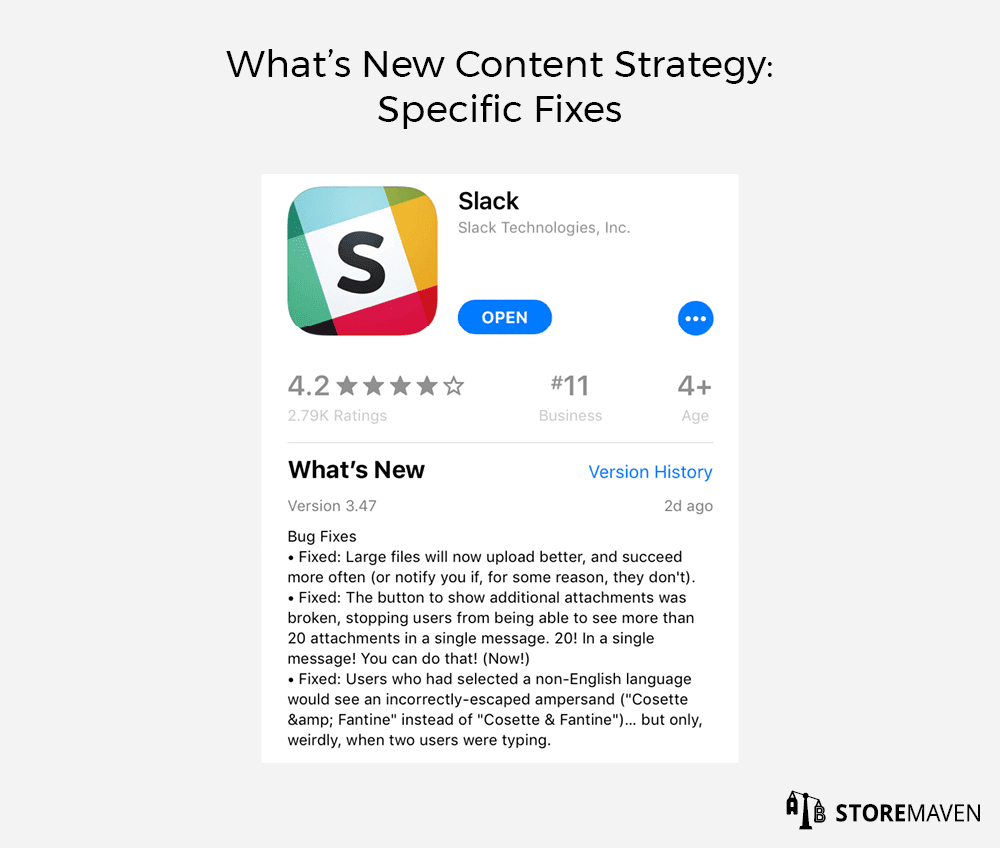 What's New Content Strategy: Specific Fixes