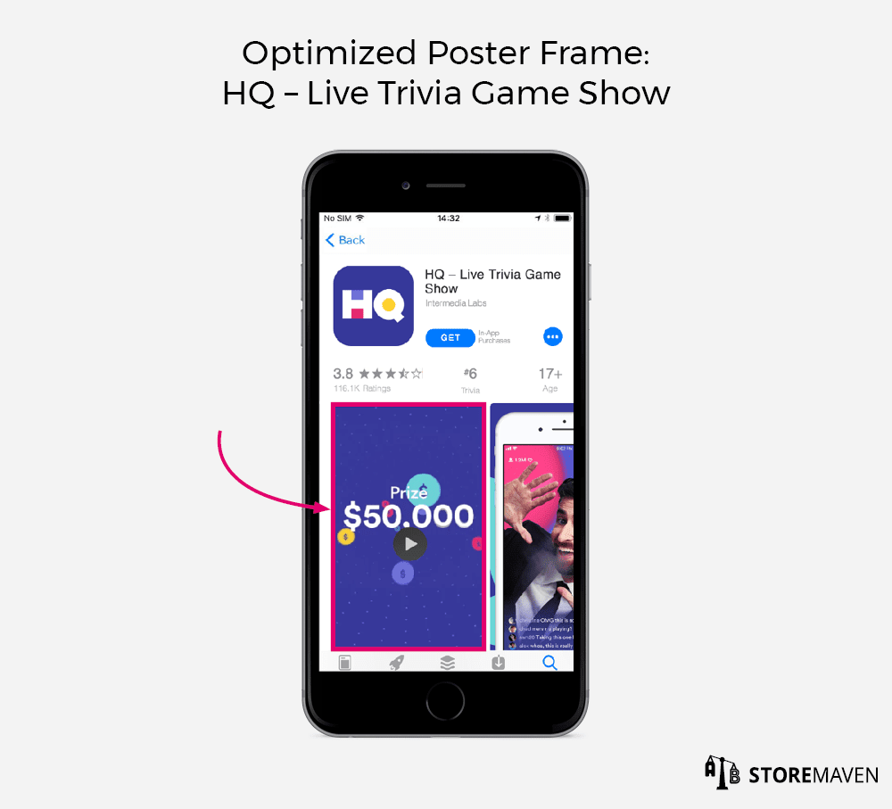 Optimized Poster Frame for an app store video