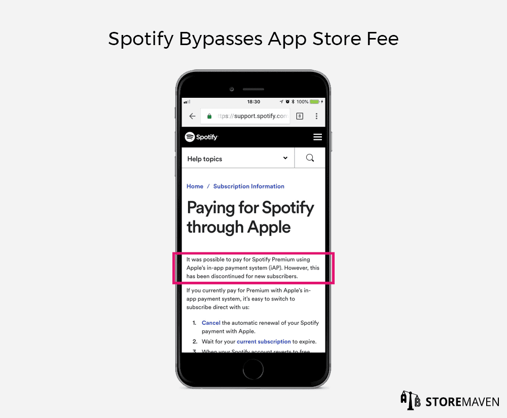 Spotify Subscribers No Longer Allowed to Pay Through App Store