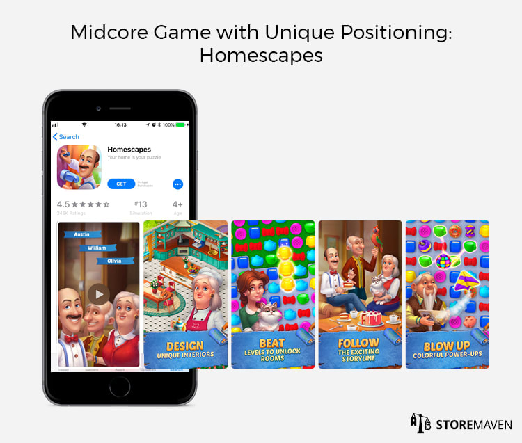 Midcore Game with Unique Positioning: Homescapes