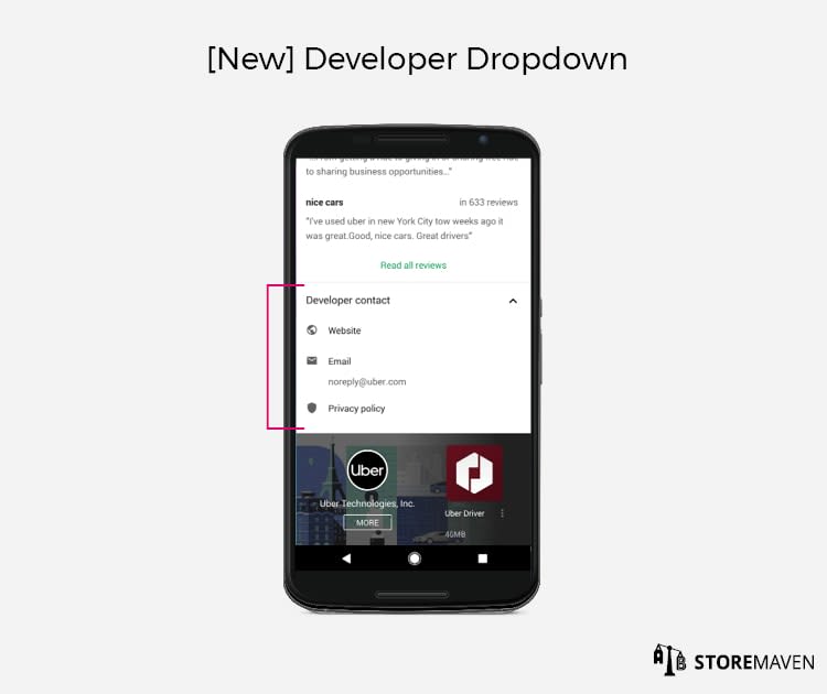 New - Developer Dropdown 