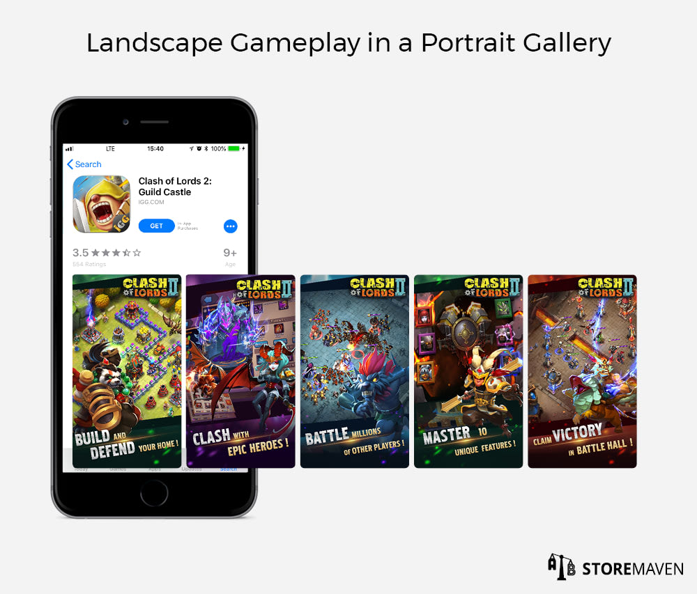 Landscape Gameplay in a Portrait Gallery 