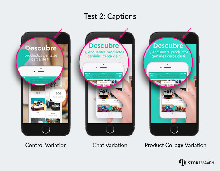 How Wallapop Increased App Install Conversion Rates by More Than 26% 21 Test 2 - Captions