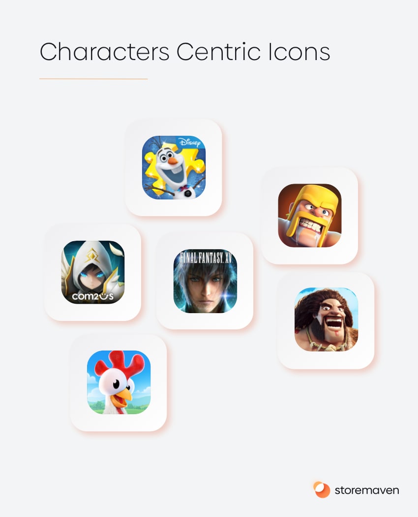 App icon designs: Character-Centric Icons