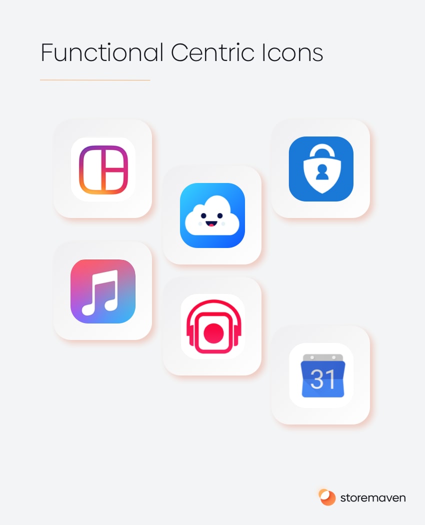 iOS app icon design type: Functional Centric app Icons