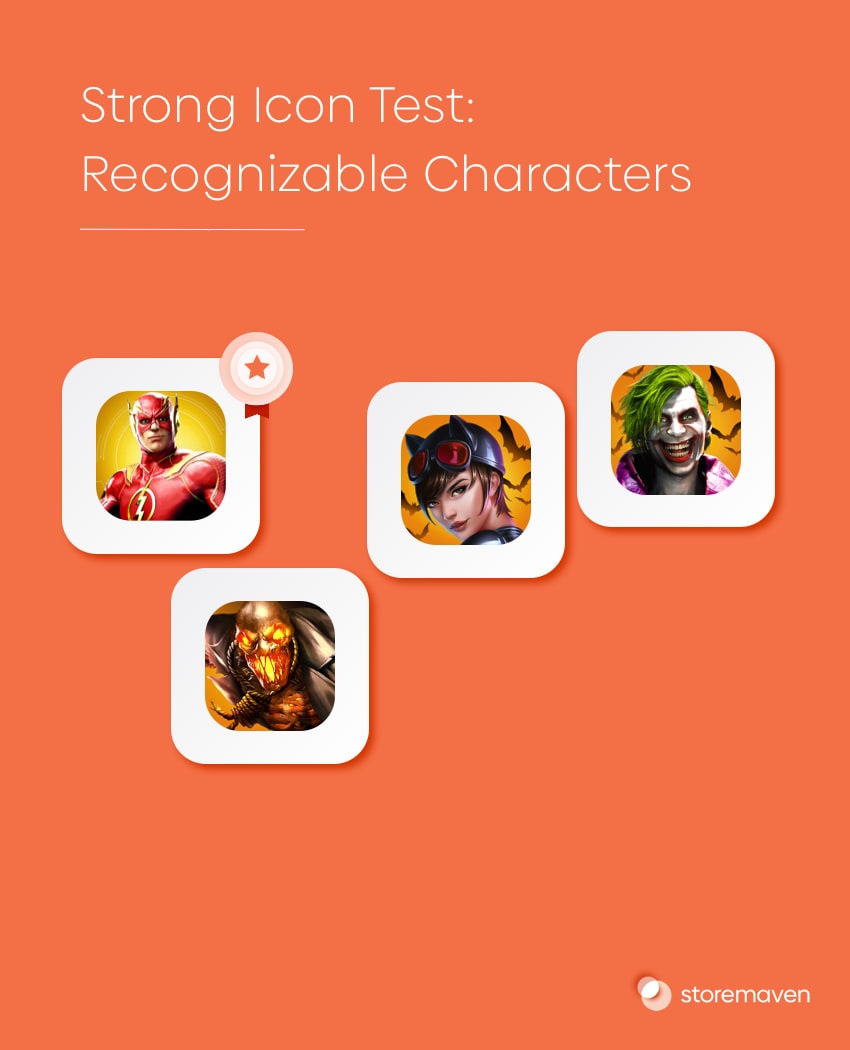 Testing your app icons: recognizable characters make good app icons.