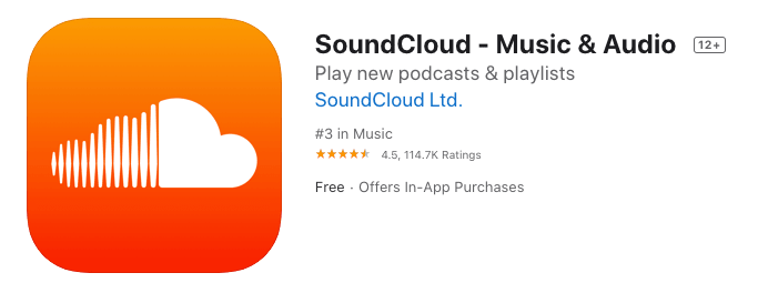 iOS app subtitle example: SoundCloud has a strong app subtitle