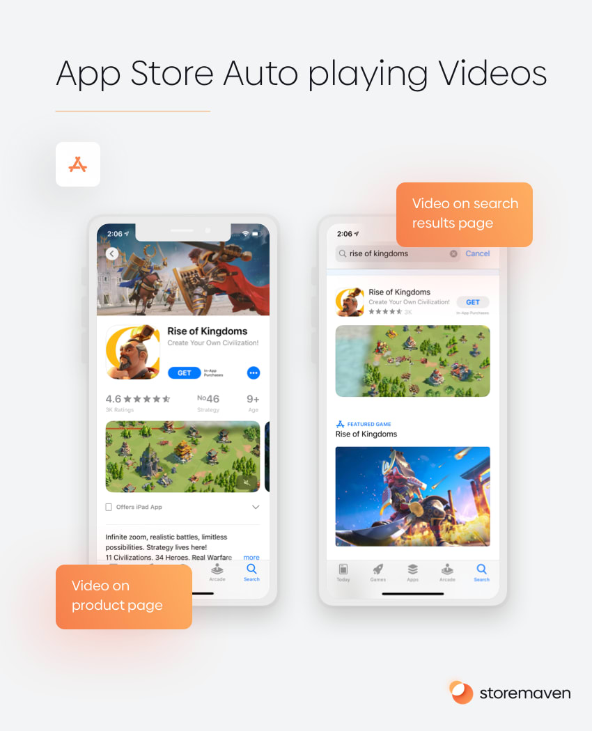 Apple App Store auto playing videos