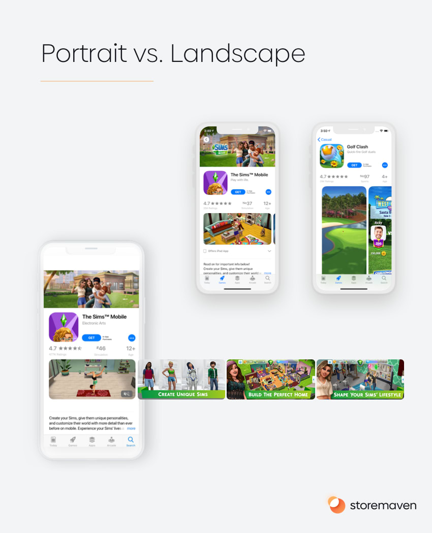 App store screenshot guide: Portrait vs. Landscape