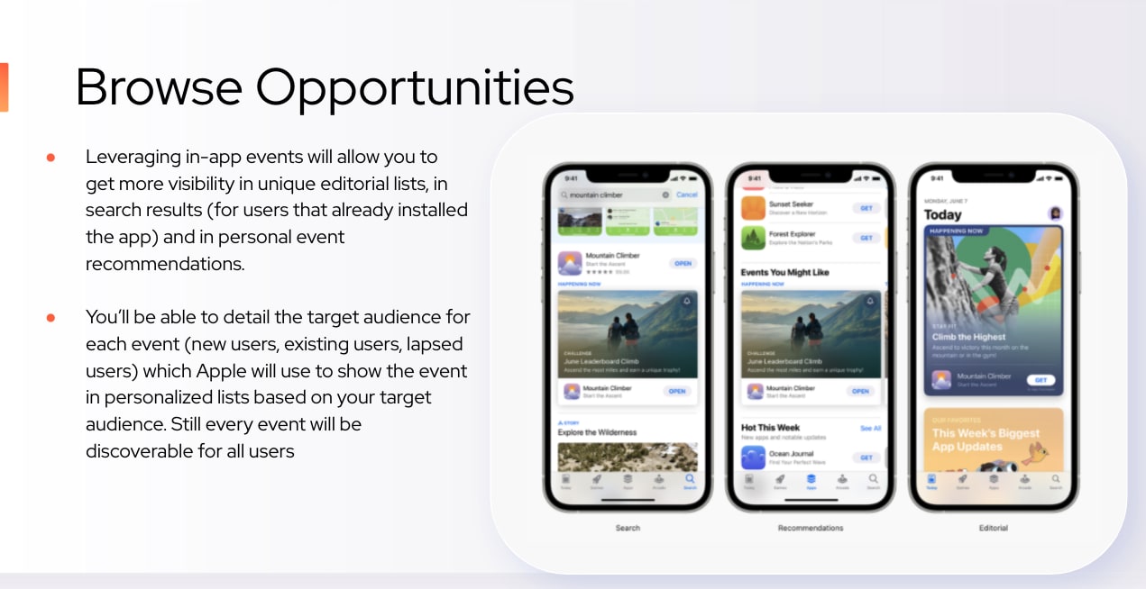 Leverage your in-app event cards for app store optimization