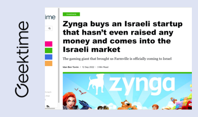 Zynga Buys an Israeli Startup That Hasn’t Even Raised Any Money