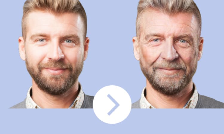 Original mage of male and image altered with Face App