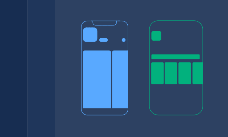 iOS and Android app store layouts