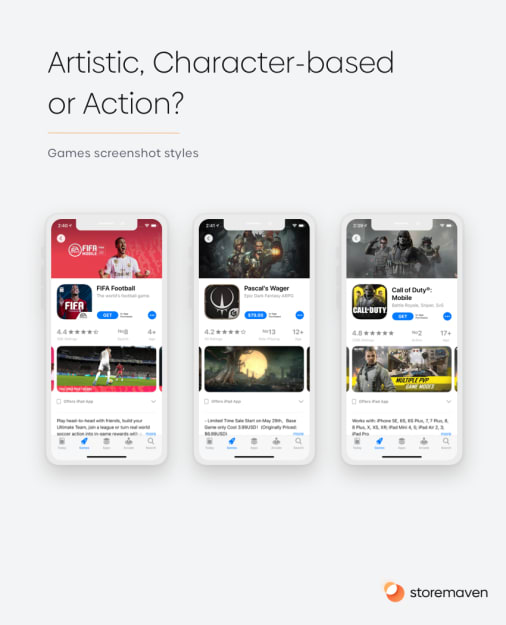 App Games screenshot styles