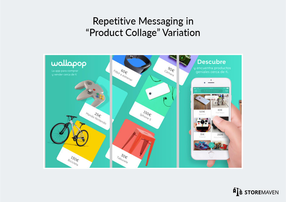 Repetitive Messaging in "Product Collage" Variation