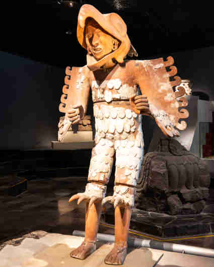 Eagle warrior statue, on display in the Templo Mayor Museum