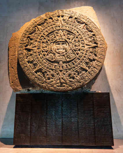 Aztec Sun Stone, on display in the National Museum of Anthropology, Mexico City