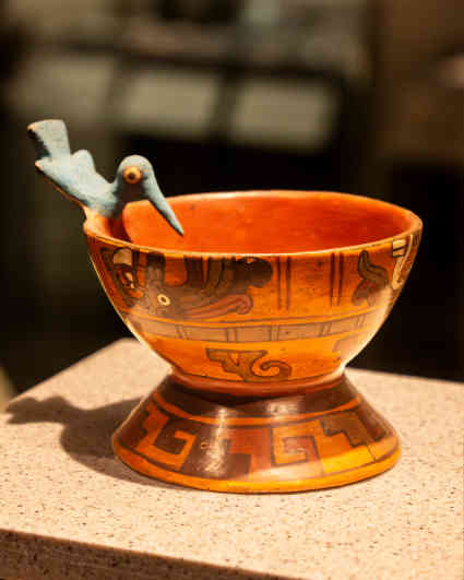 Mixtec hummingbird cup from Oaxaca, National Museum of Anthropology, Mexico City