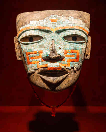 Mask from Malinaltepec, Guerrero, on display in the National Museum of Anthropology, Mexico City