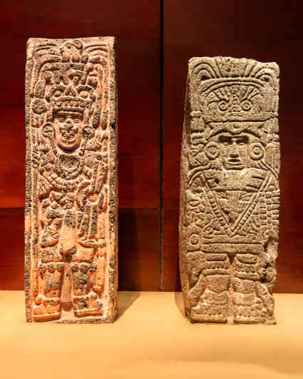 Toltec warrior stone, on display in the National Museum of Anthropology, Mexico City