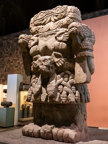 Aztec (Mexica) sculpture of  the god Coatlicue, National Museum of Anthropology