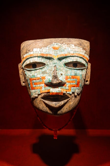 Mask from Malinaltepec, Guerrero, on display in the National Museum of Anthropology, Mexico City