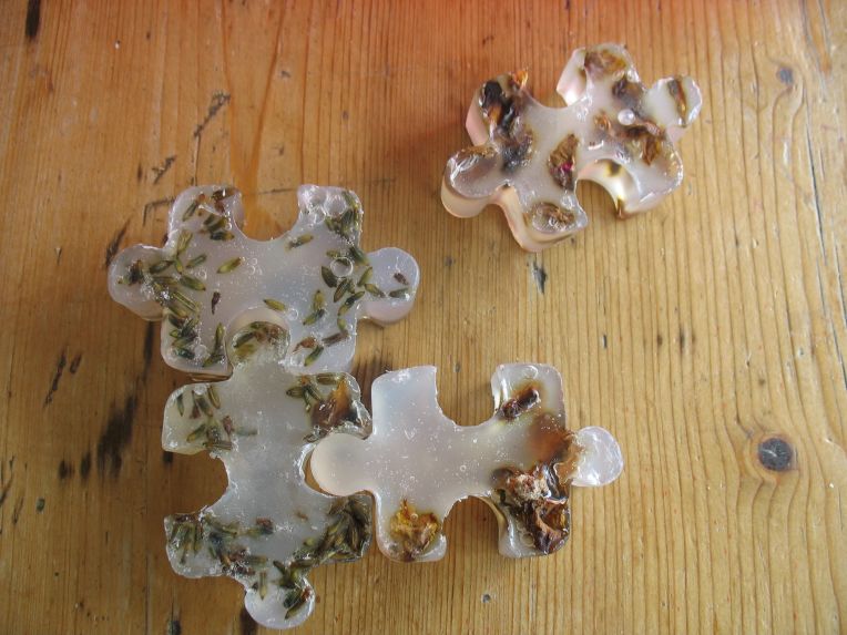 lavender soap + rose and rosemary oil soap