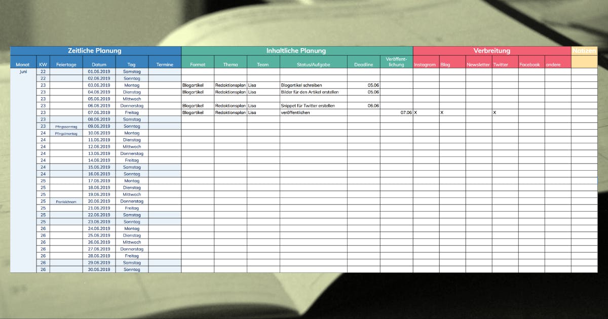 This is how your editorial plan is structured