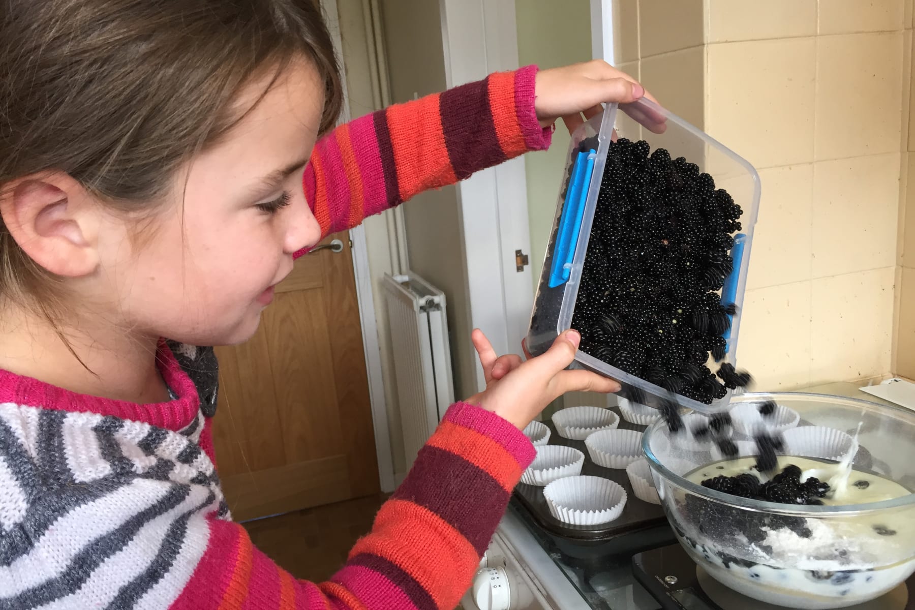 Making blackberry jam