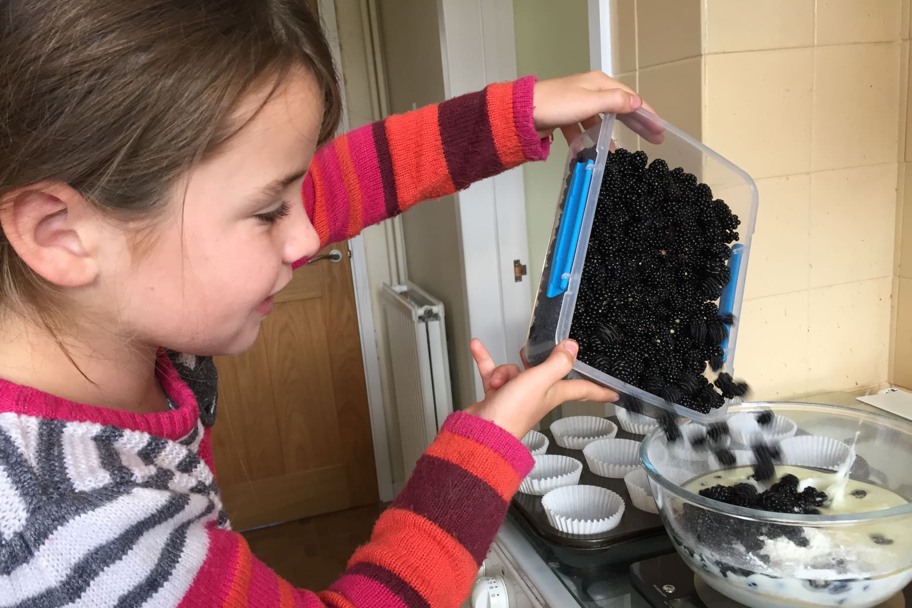 Making blackberry jam