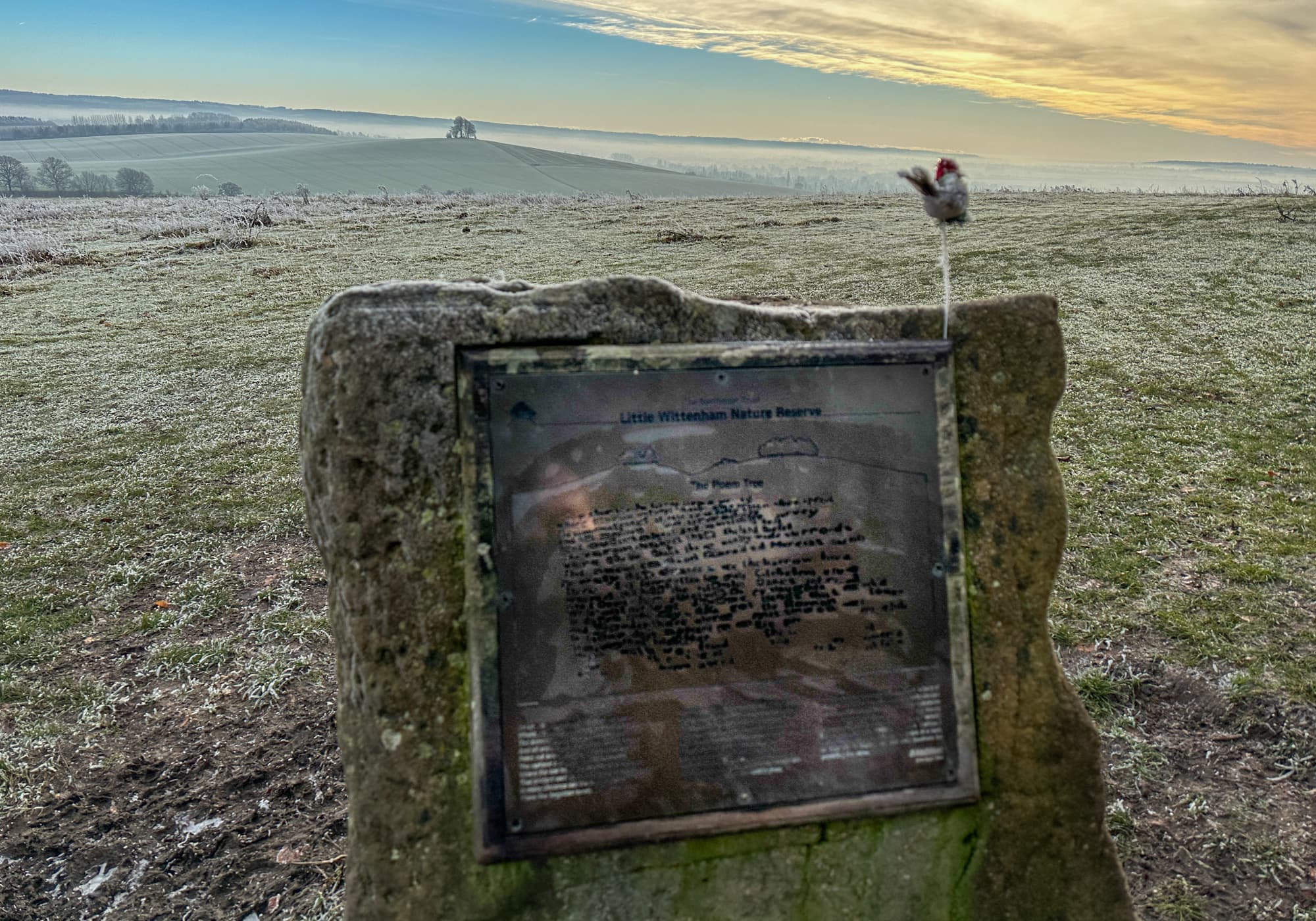 The plague of the engraving of the poem