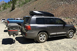 Stowaway box on a gray SUV