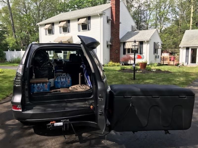 Lexus GX 460 Cargo Carrier - StowAway Max Cargo Box Swung Open