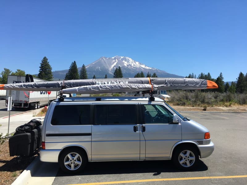 Eurovan with StowAway Max Hitch Cargo Carrier at Mt. St. Helens