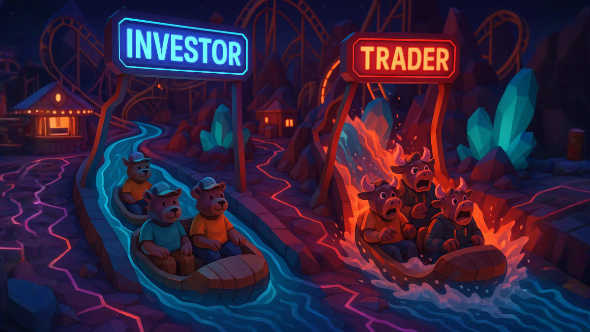 Low-poly bull mapping goals on a timeline with milestones, representing investment goals, time horizon, and planning ahead.