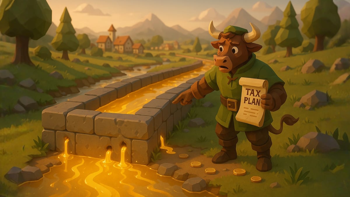 Low-poly bull studying candlestick charts on a screen, representing technical analysis and price action basics.