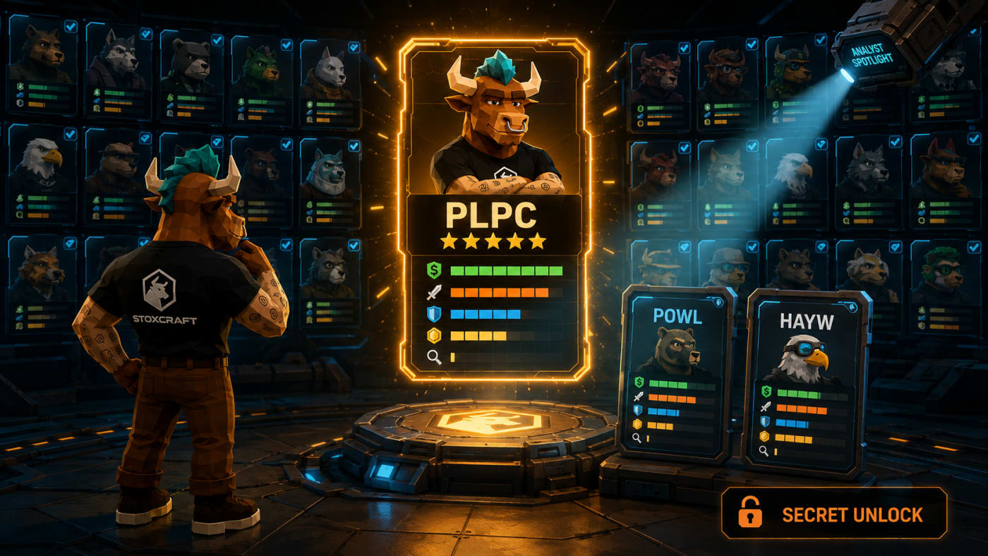 Toroshi stands at a character-select screen with PLPC, POWL, and HAYW stock cards