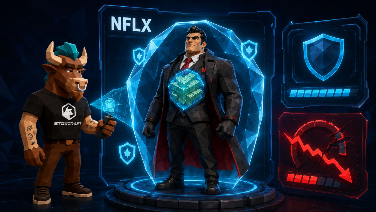 Toroshi mascot reviewing Netflix NFLX Q2 2026 earnings score analysis