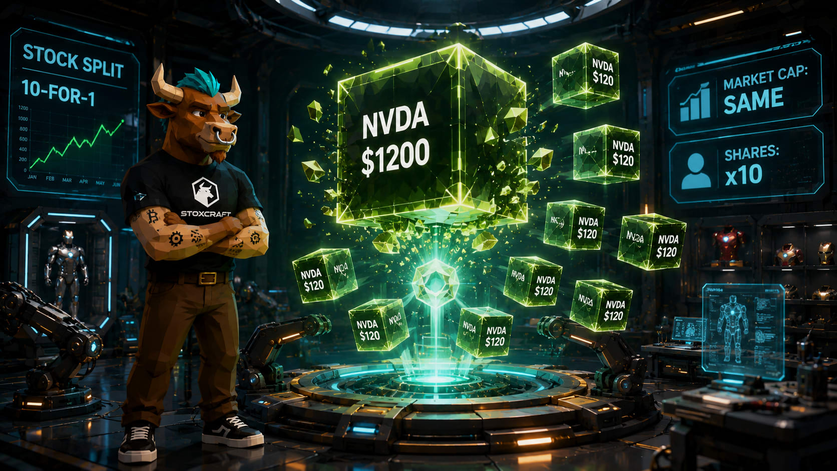 NVIDIA Stock Split Iron Man Lab Inspired Stoxcraft Cover